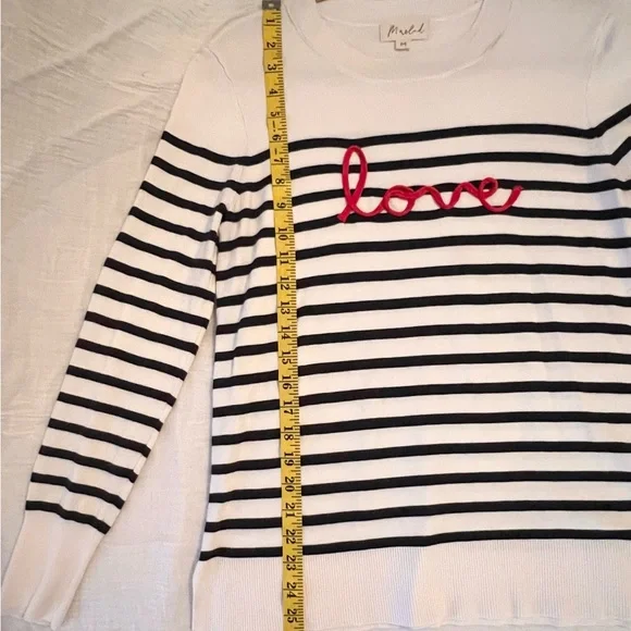 Love Sweater by MARBLED. Size Medium Striped  Nautical - Picture 7 of 9